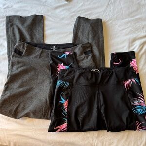 Womens Athletic Bottoms Bundle Lot of 2 Activewear Yoga Pants Size Large Fitness